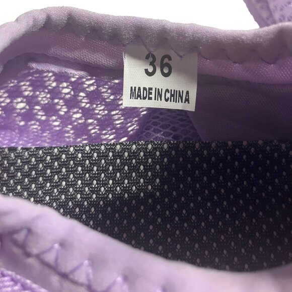 Women’s Water Shoes Quick Dry Slip-On Aqua Sneakers Purple Mesh Size 36 - Picture 6 of 13
